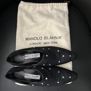 Brand new without box size 37 1/2 Manolo Blahnik flat with crystals